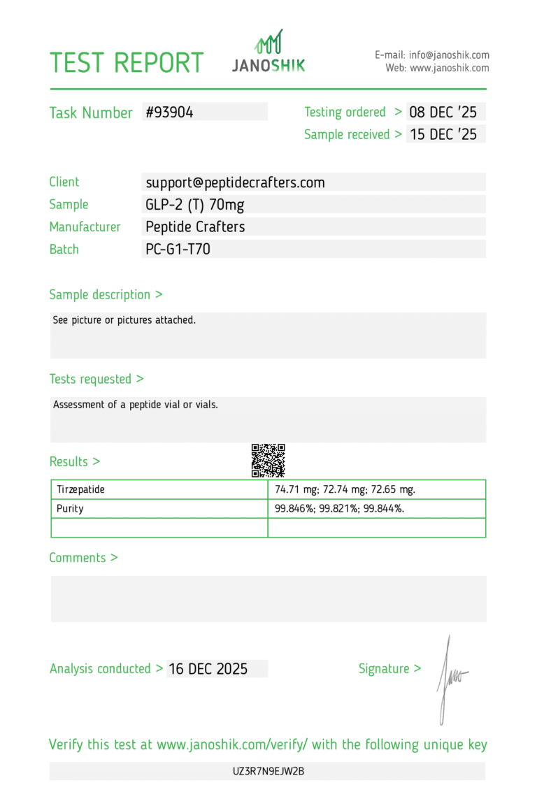 GLP-2 (T) 70mg – Standard 3mL Capacity Vial 2 27e