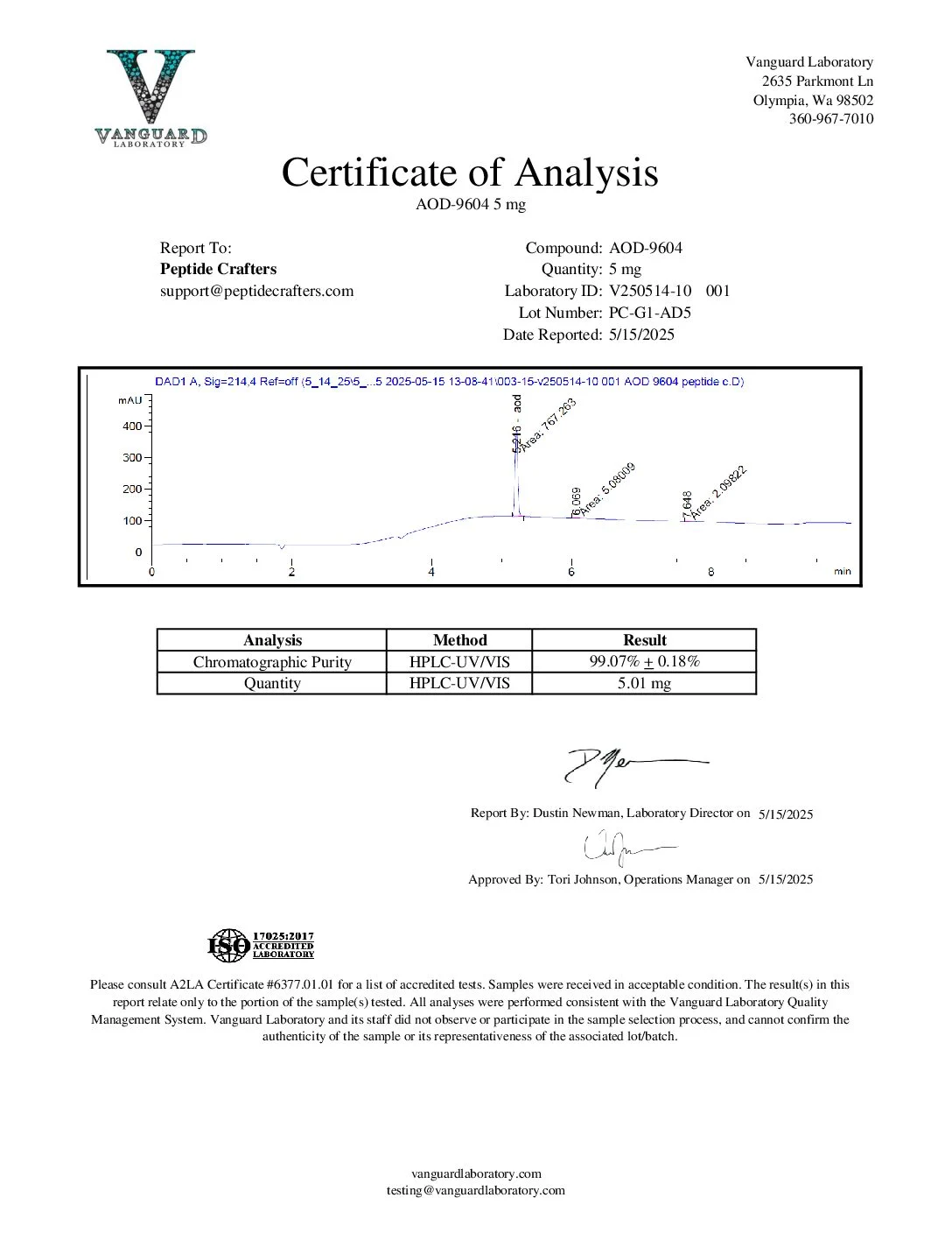 AOD-9604 (5mg) – New Clear Non-Gel Formula | Mannitol-Free 2 3e