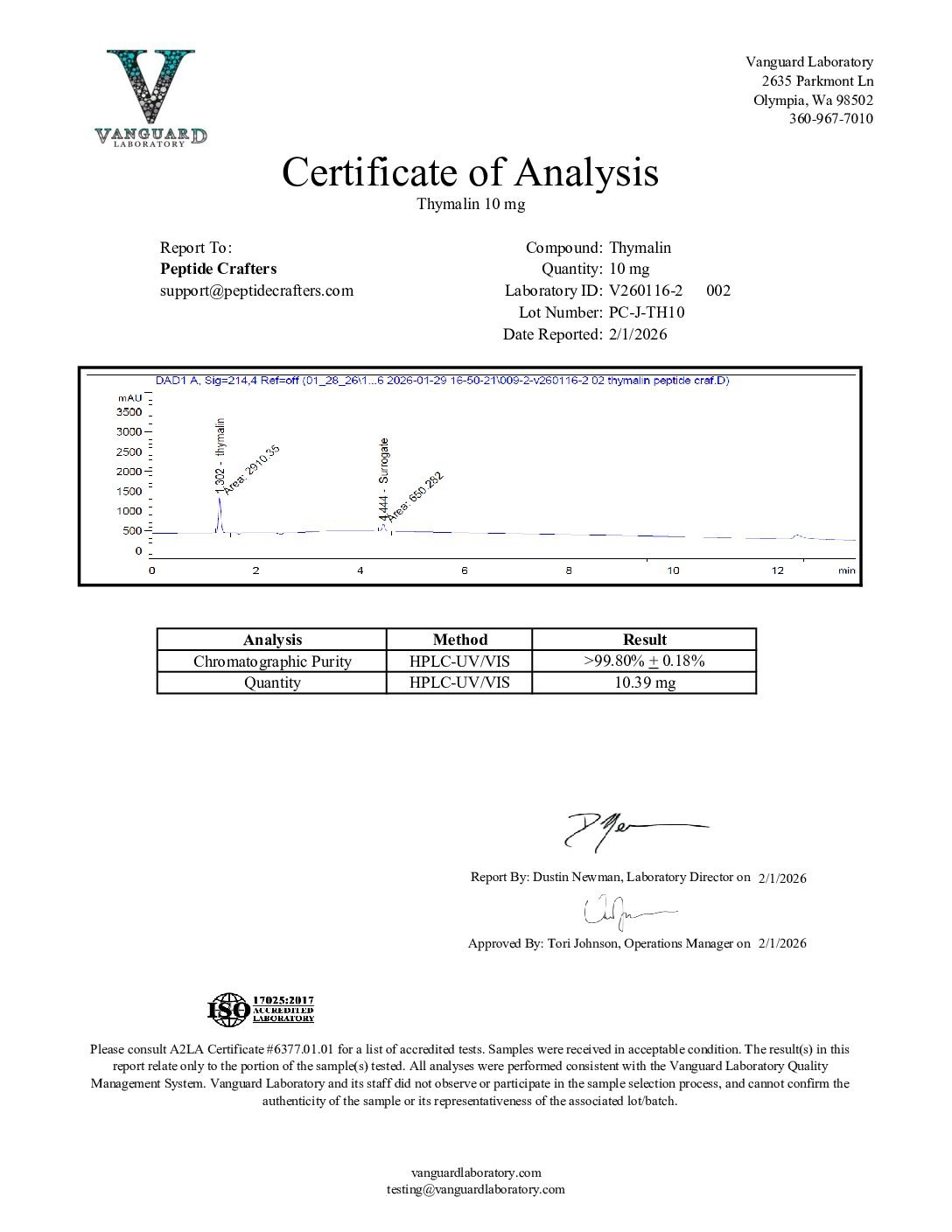 Thymalin (Thymulin) – (10mg) 2 69e