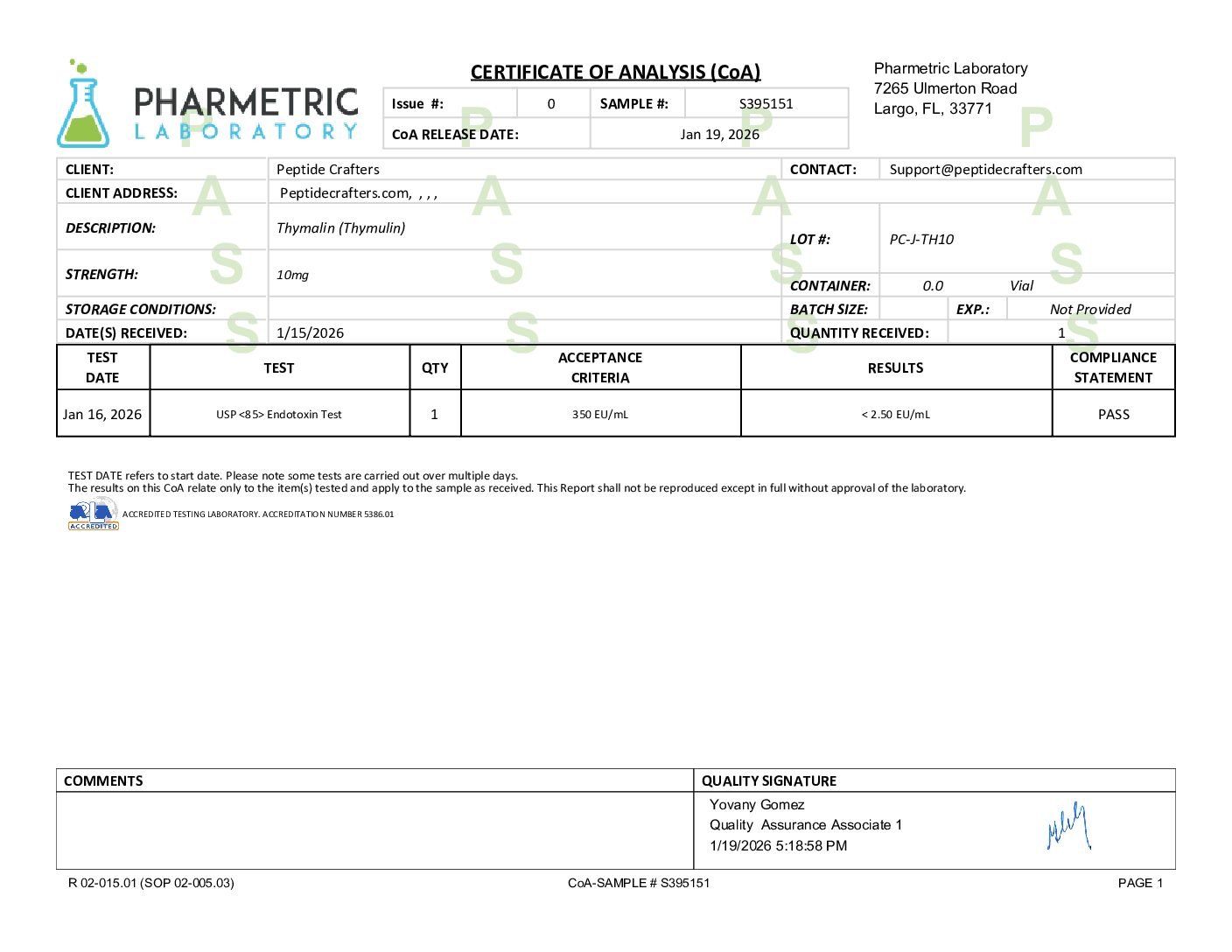 Thymalin (Thymulin) – (10mg) 3 69ee
