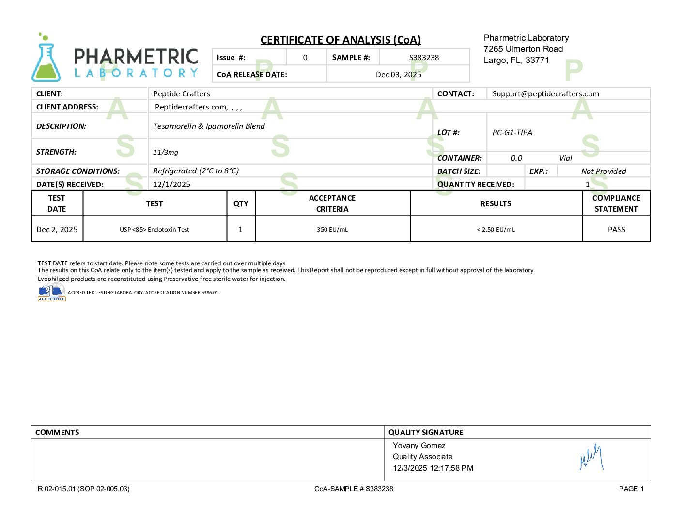Tesamorelin (11mg) + Ipamorelin (3mg) Blend 3 9ee